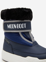 Moon Boot Boys JR Park Strap Boots in Blue