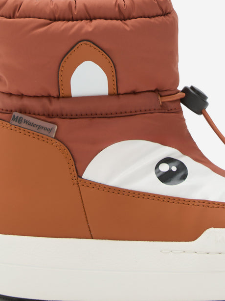 Moon Boot Kids JR Park Tube Mid Animal WP Boots in Brown