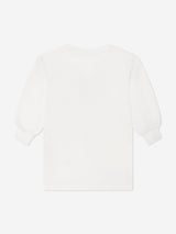 Moschino Girls Bow Heart Sweater Dress Ivory