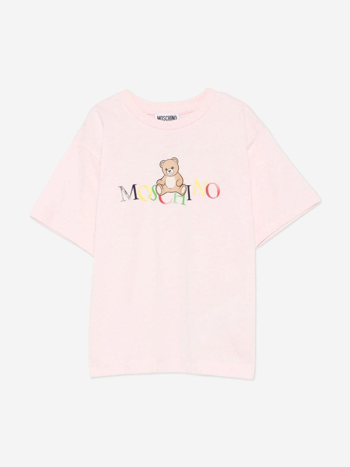 Moschino Girls Teddy Bear Logo T-Shirt in Pink
