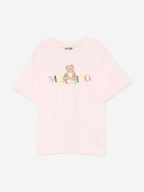Moschino Girls Teddy Bear Logo T-Shirt in Pink