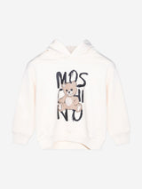 Moschino Kids Teddy Bear Logo Hoodie in Ivory