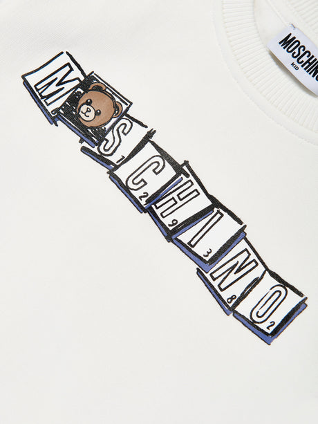 Moschino Kids Bear Logo Sweatshirt in Ivory