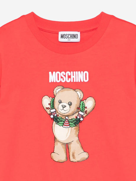 Moschino Kids Seasonal Teddy T-Shirt in Red