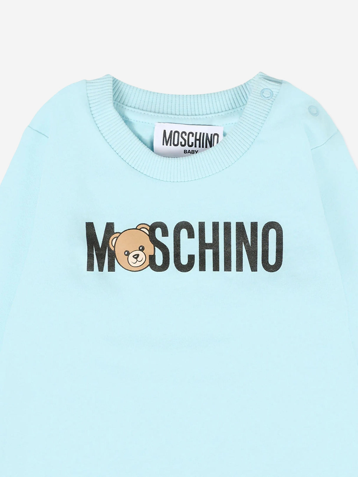 Moschino Baby Long Sleeve Logo T-Shirt in Blue