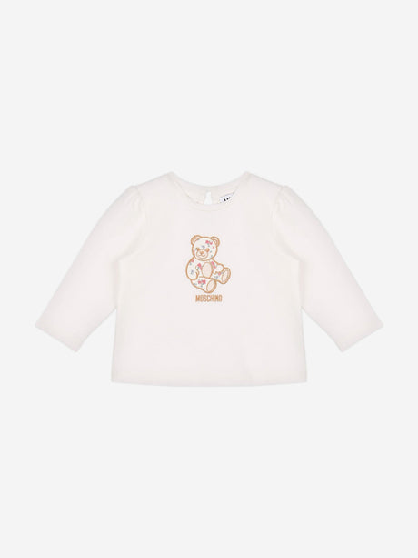 Moschino Baby Girls Floral Teddy Bear Skirt Set in Ivory