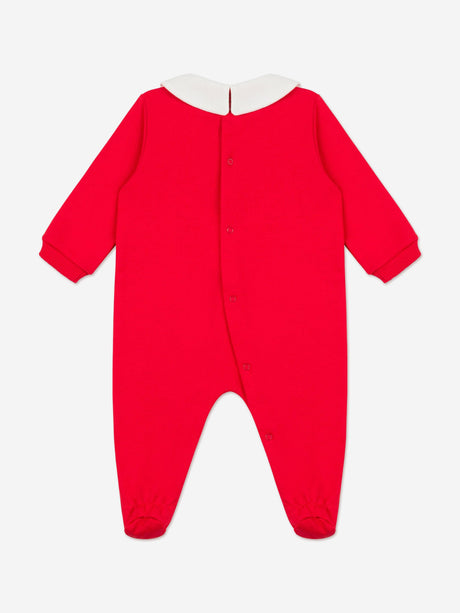 Moschino Baby Seasonal Teddy Bear Babygrow in Red