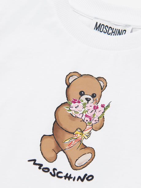 Moschino Girls Teddy Bear T-Shirt in White