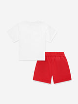 Moschino Boys Logo Short Set in Red