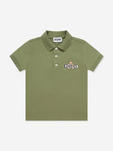 Moschino Boys Teddy Bear Logo Polo Shirt in Green