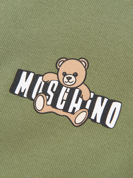 Moschino Boys Teddy Bear Logo Polo Shirt in Green