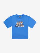 Moschino Kids Teddy Bear Logo T-Shirt in Blue