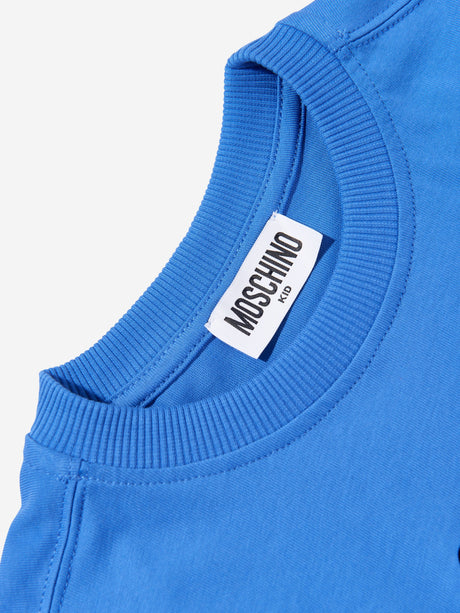 Moschino Kids Teddy Bear Logo T-Shirt in Blue