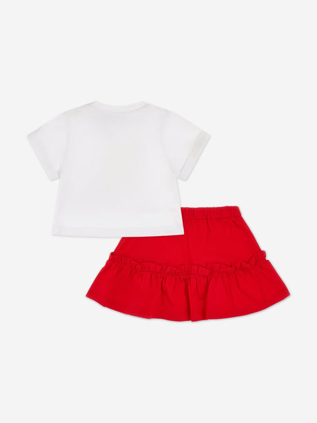 Moschino Baby Girls Cherry Teddy Bear Skirt Set in Red