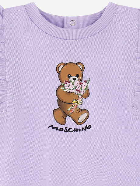Moschino Baby Girls Teddy Bear Dress in Purple
