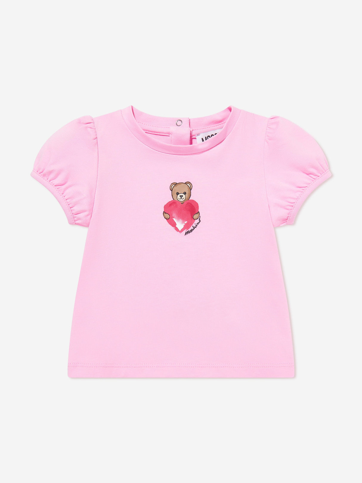 Moschino Baby Girls Teddy Heart T-Shirt in Pink