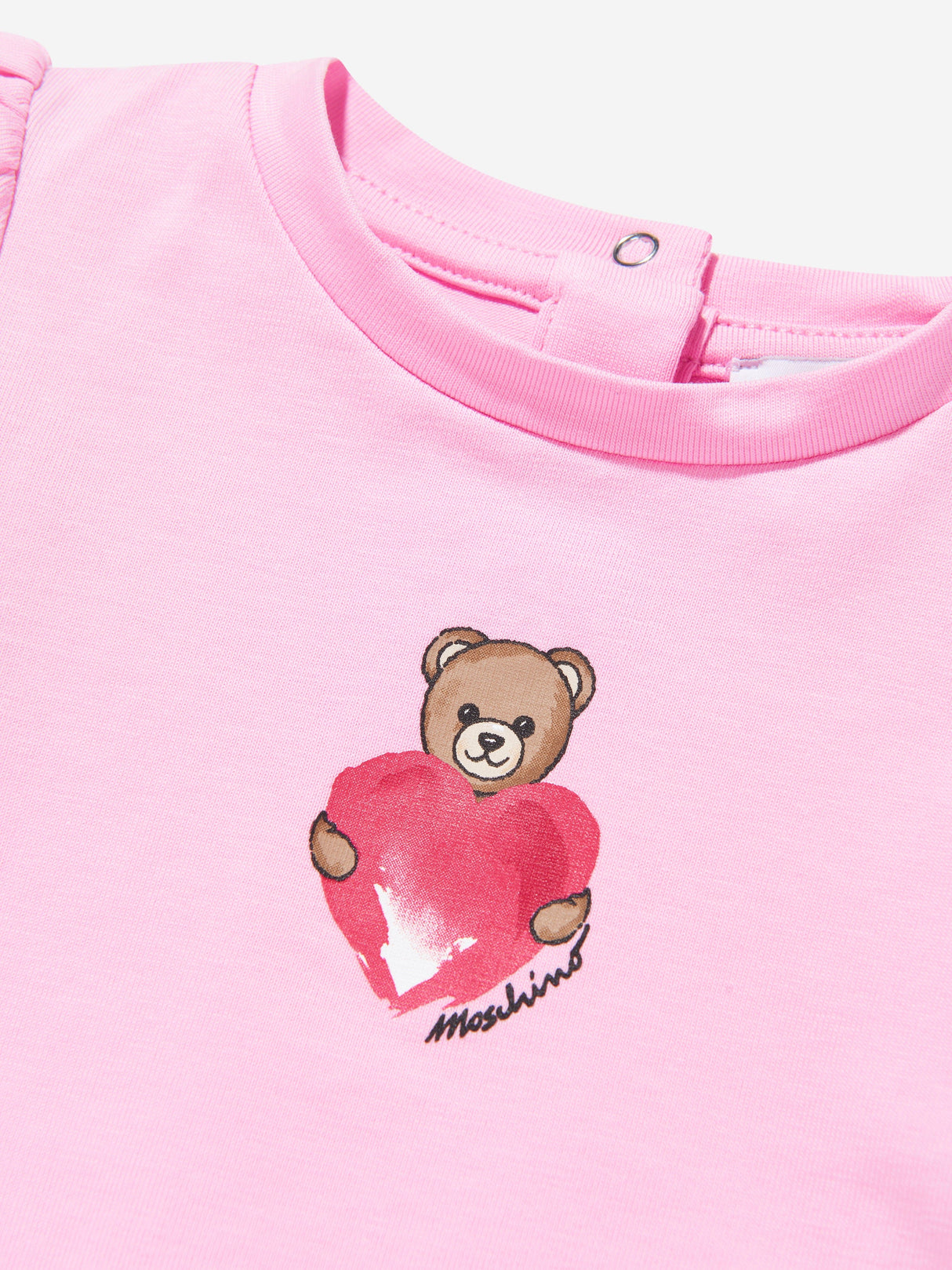 Moschino Baby Girls Teddy Heart T-Shirt in Pink
