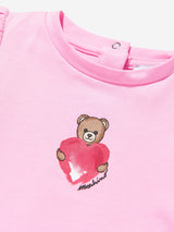 Moschino Baby Girls Teddy Heart T-Shirt in Pink