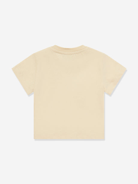 Moschino Baby Teddy Bear Logo T-Shirt in Beige