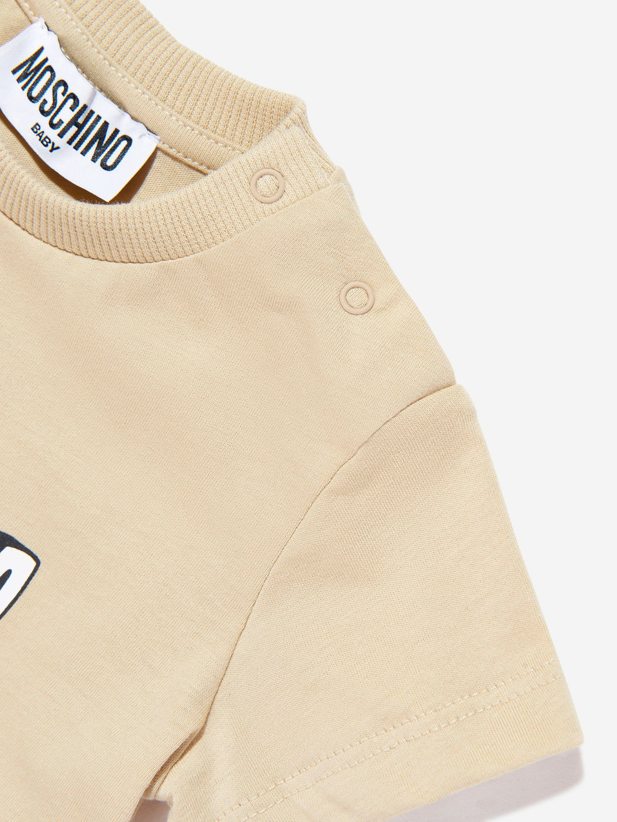 Moschino Baby Teddy Bear Logo T-Shirt in Beige