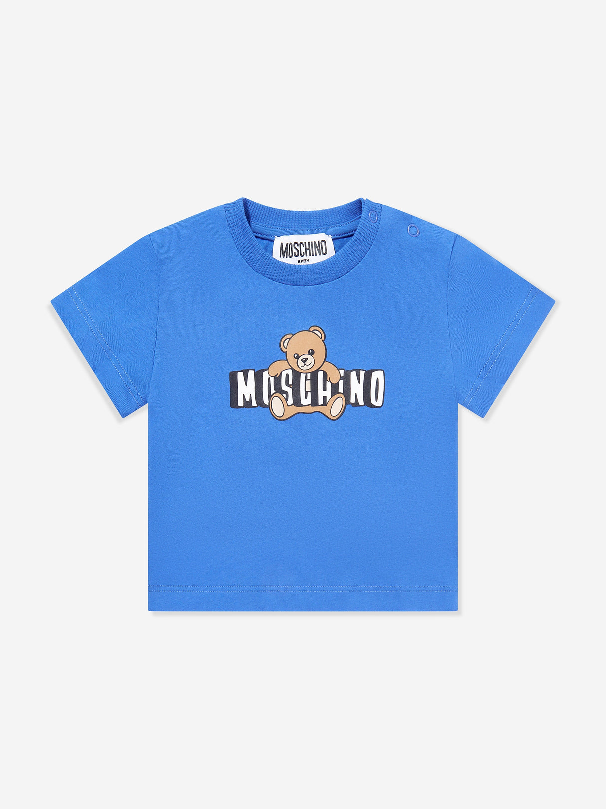 Moschino Baby Boys Teddy Bear Logo T-Shirt in Blue