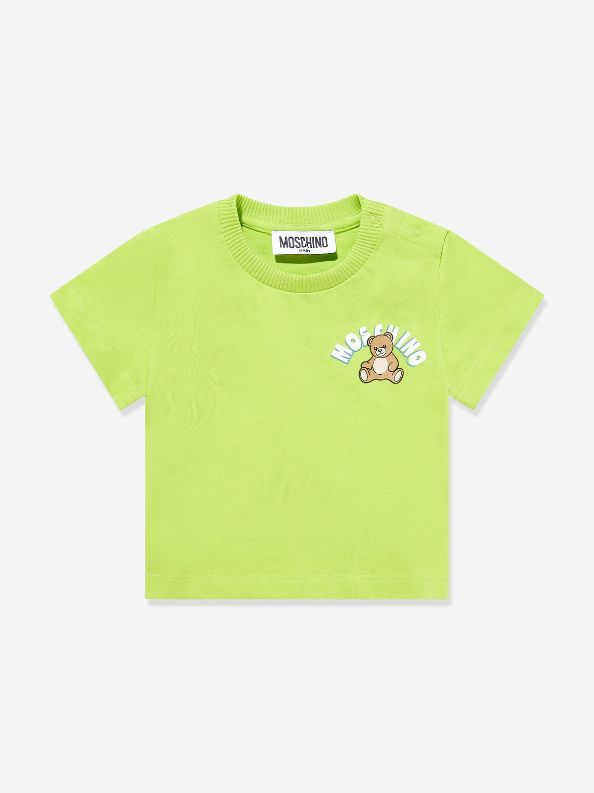 Moschino Baby Teddy Bear Logo T-Shirt in Green