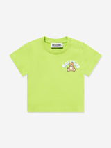 Moschino Baby Teddy Bear Logo T-Shirt in Green