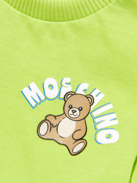 Moschino Baby Teddy Bear Logo T-Shirt in Green