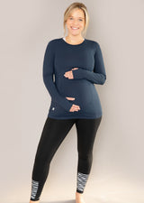 Swift Maternity & Breastfeeding Run Top - Midnight Blue