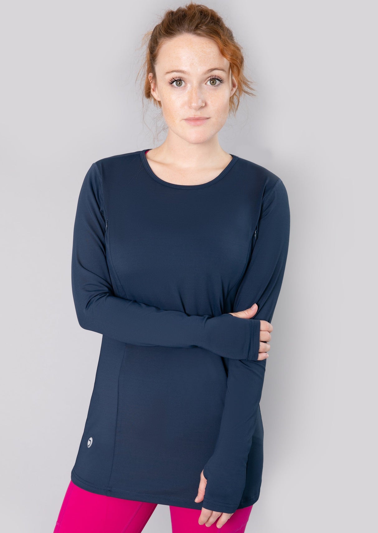 Swift Maternity & Breastfeeding Run Top - Midnight Blue