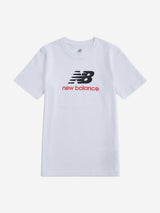 New Balance Boys Jersey Stacked Logo T-Shirt in White