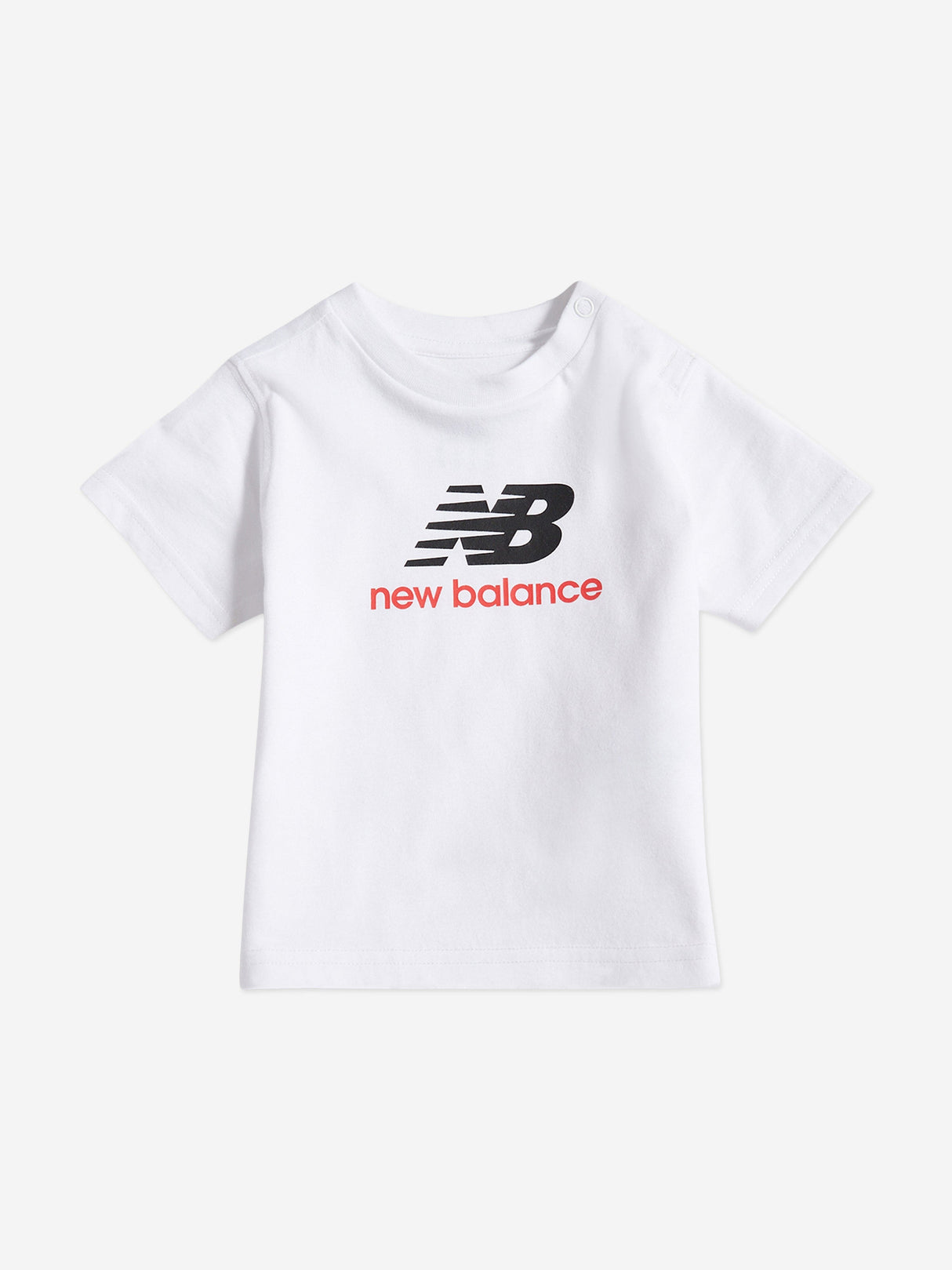 New Balance Boys Jersey Stacked Logo T-Shirt in White