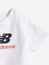 New Balance Boys Jersey Stacked Logo T-Shirt in White