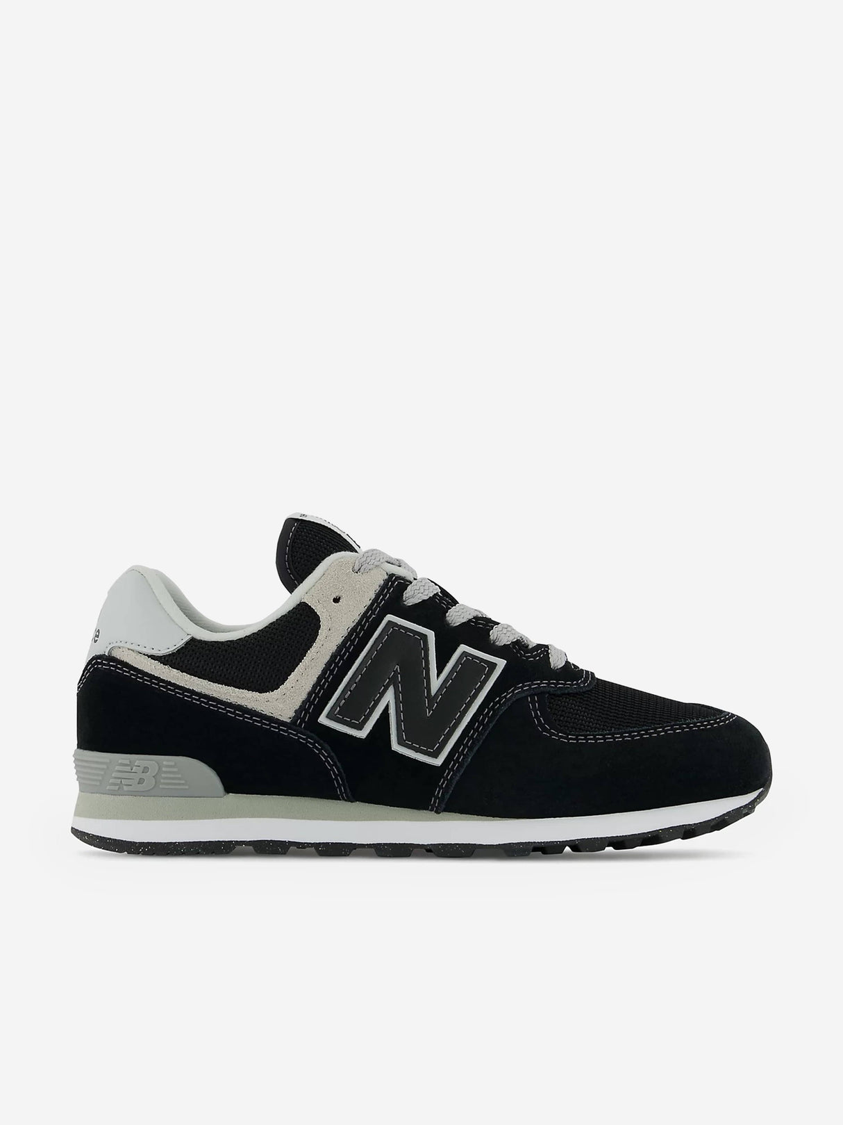 New Balance Kids 574 Lace Up Logo Trainers in Black