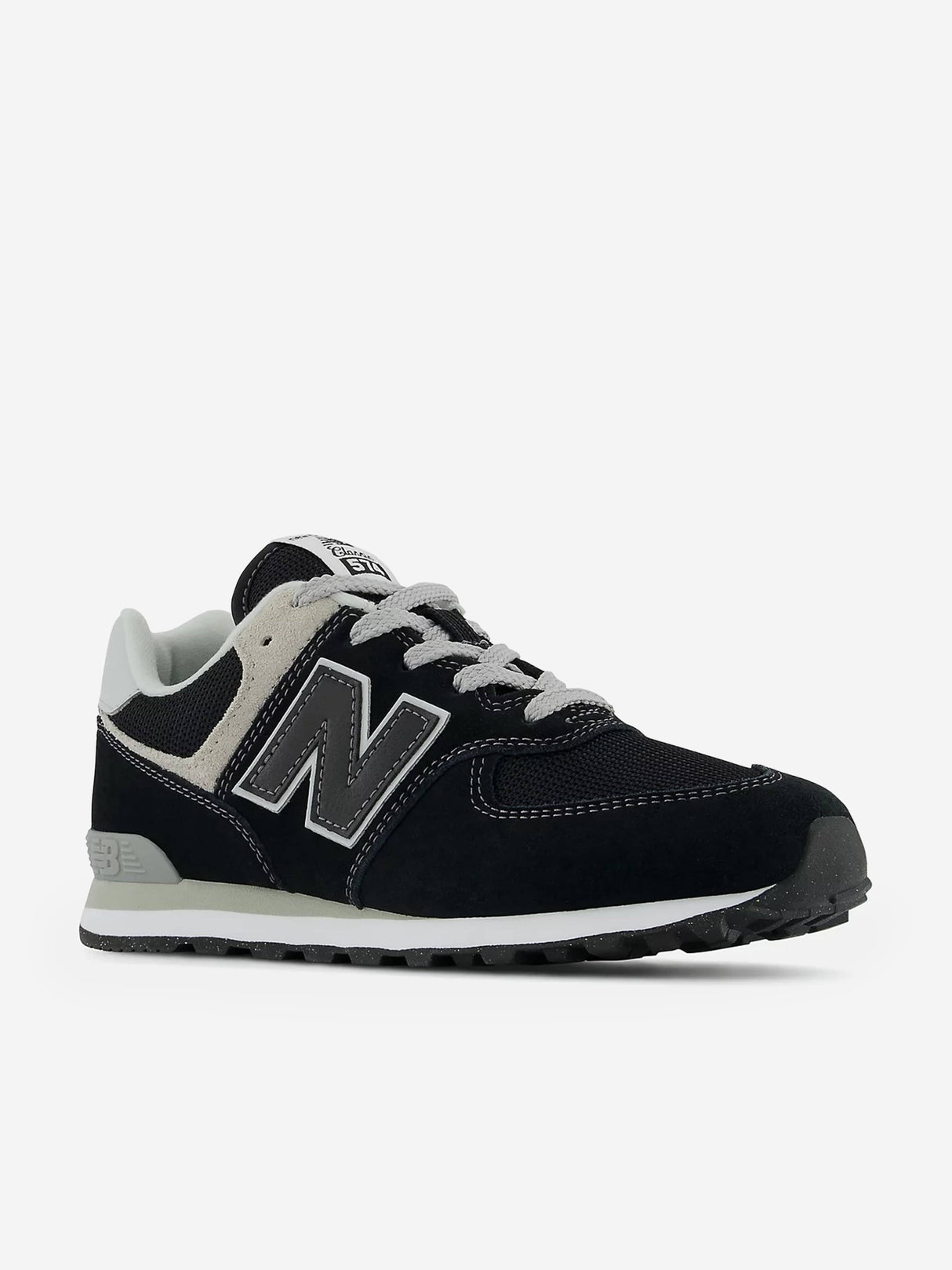 New Balance Kids 574 Lace Up Logo Trainers in Black