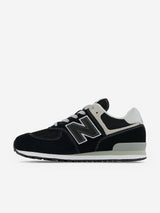 New Balance Kids 574 Lace Up Logo Trainers in Black