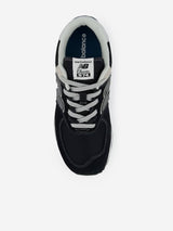 New Balance Kids 574 Lace Up Logo Trainers in Black