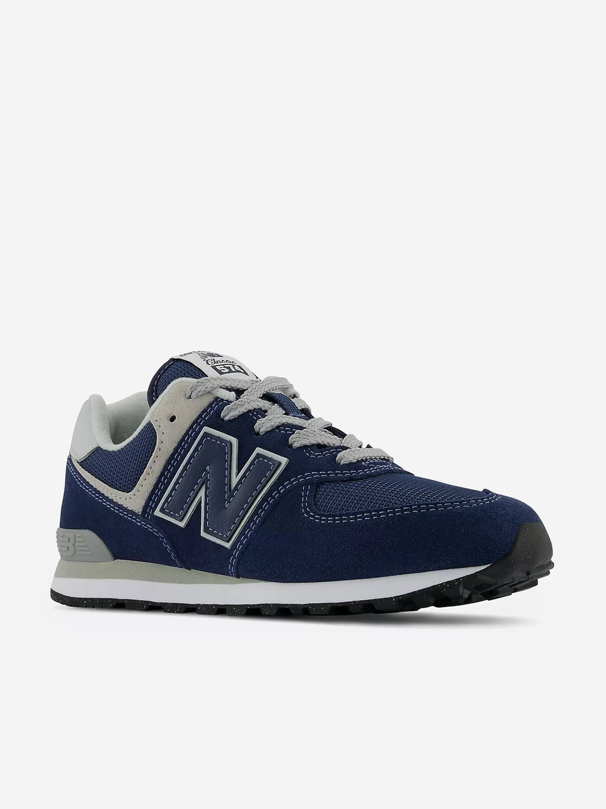 New Balance Kids 574 Lace Up Logo Trainers in Navy