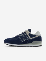 New Balance Kids 574 Lace Up Logo Trainers in Navy