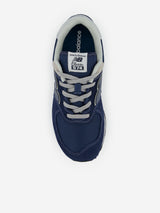 New Balance Kids 574 Lace Up Logo Trainers in Navy