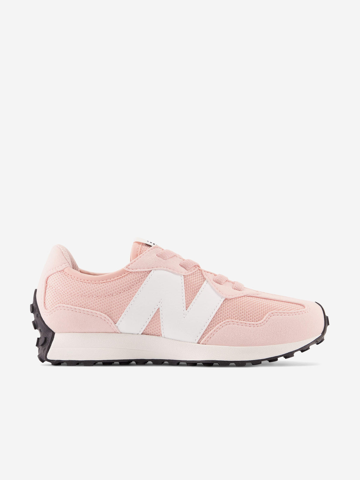 New Balance Girls 327 Bungee Lace Logo Trainers in Pink