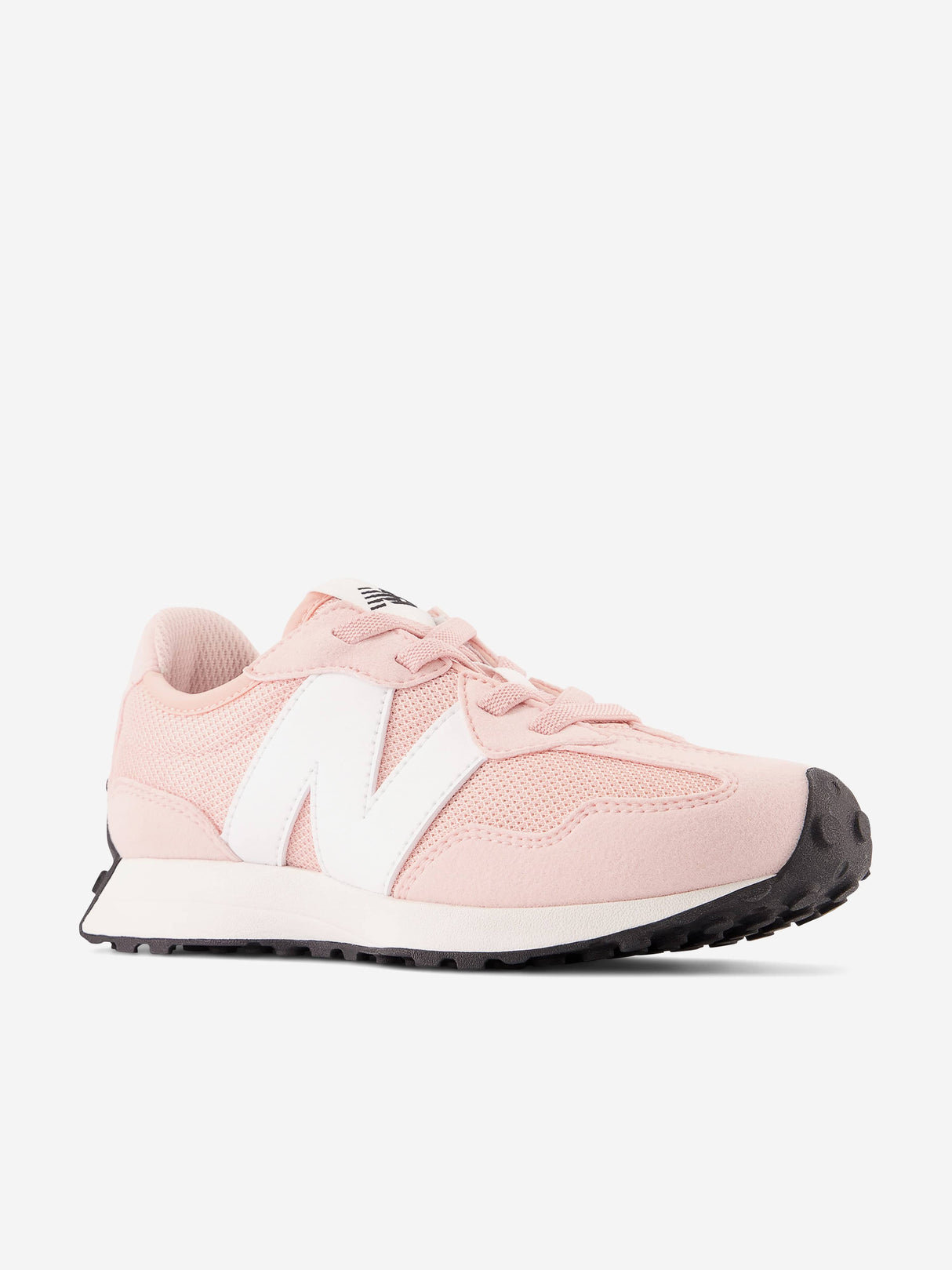 New Balance Girls 327 Bungee Lace Logo Trainers in Pink