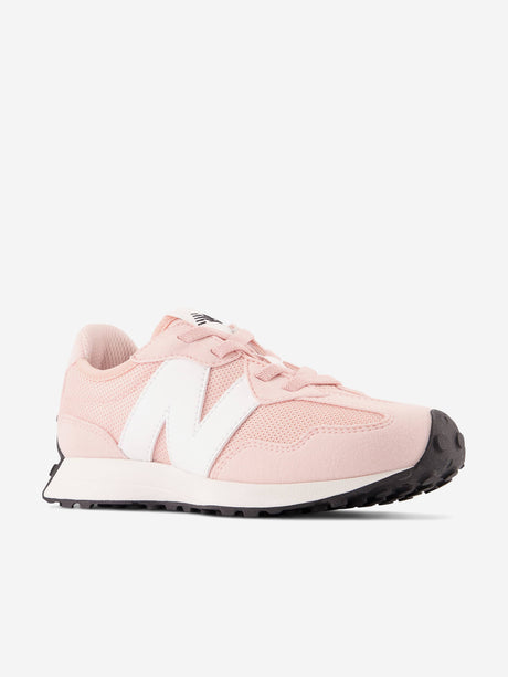 New Balance Girls 327 Bungee Lace Logo Trainers in Pink