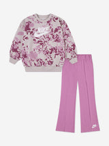 Nike Girls Floral Camo Legging Set in Pink