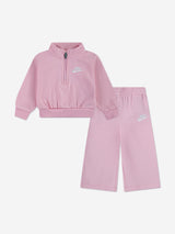 Nike Girls Wide Leg Club Fleece Tracsuit in Pink