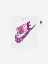 Nike Girls New Animal Print Futura T-Shirt in White