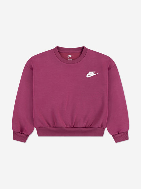 Nike Girls Crew Wide Leg Tracksuit in Pink