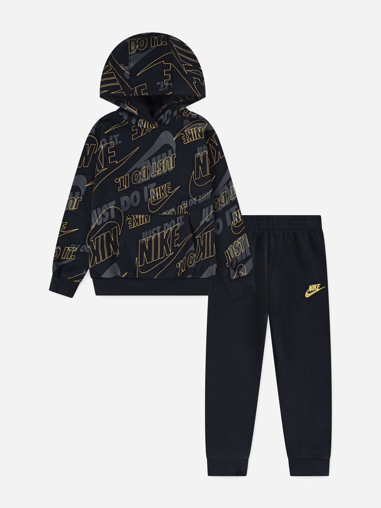 Nike Kids NSW GWM Light Weight Fleece Tracksuit in Black