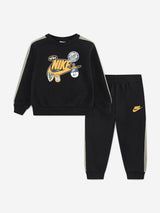 Nike Kids Fleece Logo Tracksuit in Black