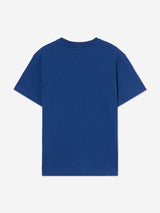 Off-White Boys Big Bookish Crackle Logo T-Shirt in Blue